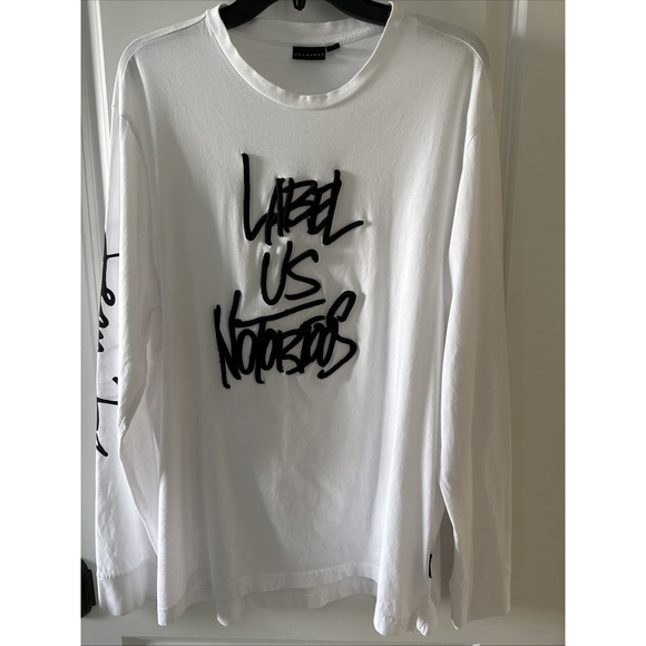 Sean John White Long Sleeve T Shirt XL Label Us Notorious‎ Sean John Logo - Picture 1 of 5